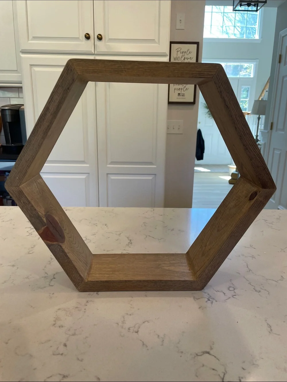 Hexagonal Wooden Nesting Shelves - Natural Wood